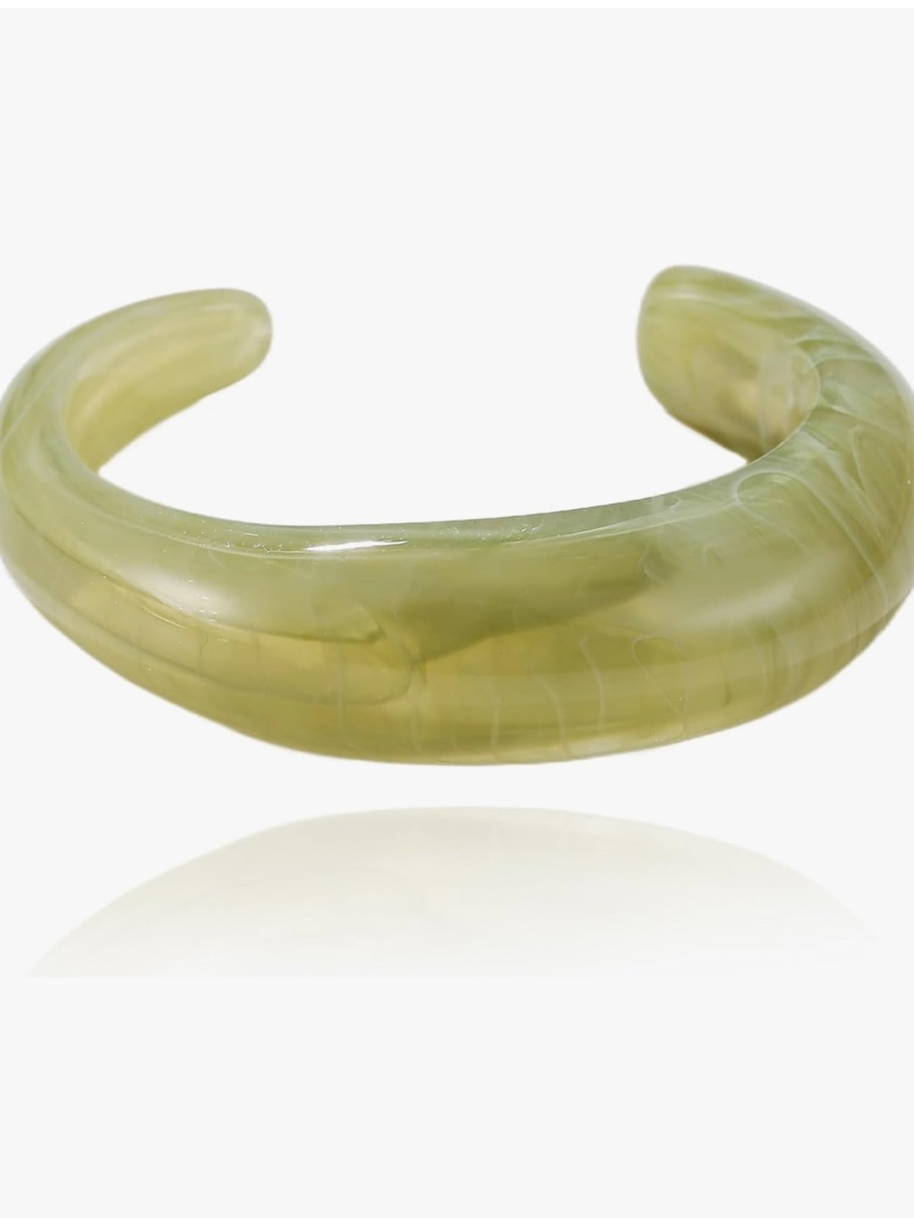 Chunky Olive Green Acrylic Cuff Bracelet